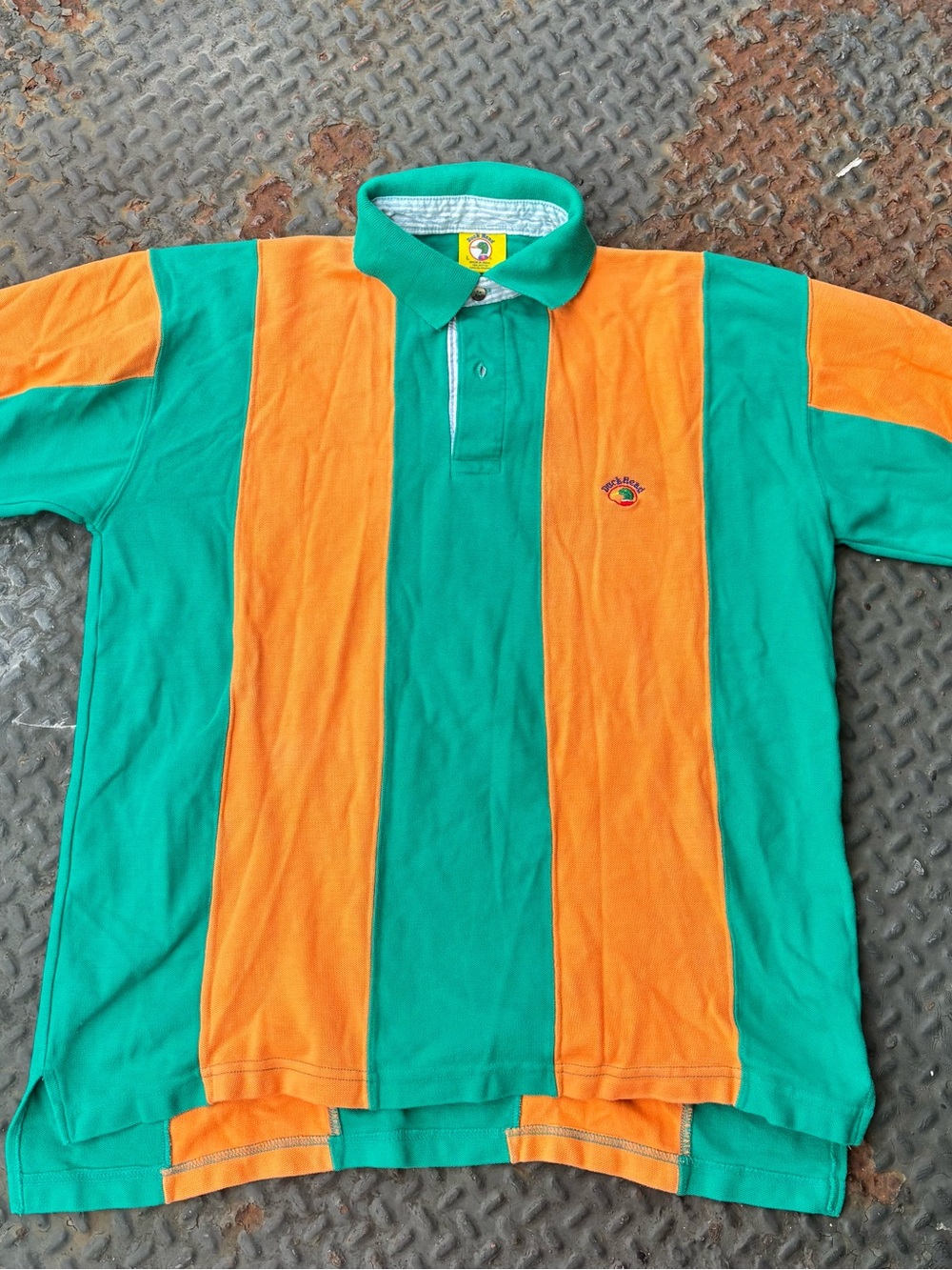 Vintage 90s Duckhead Color-block Stripe Collared Polo Shirt